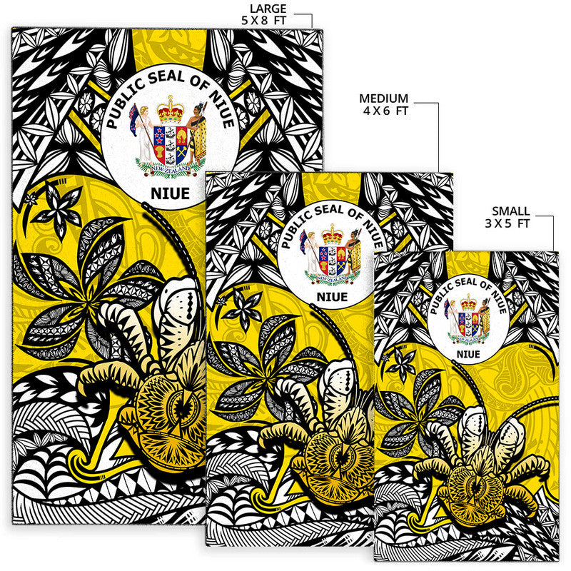 Niue Uga Area Rug Tribal Patterns Yellow Style LT6 - Polynesian Pride