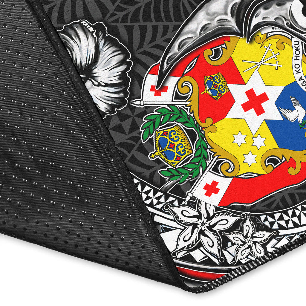 Tonga Hook Tattoo Area Rug Black LT6 - Polynesian Pride