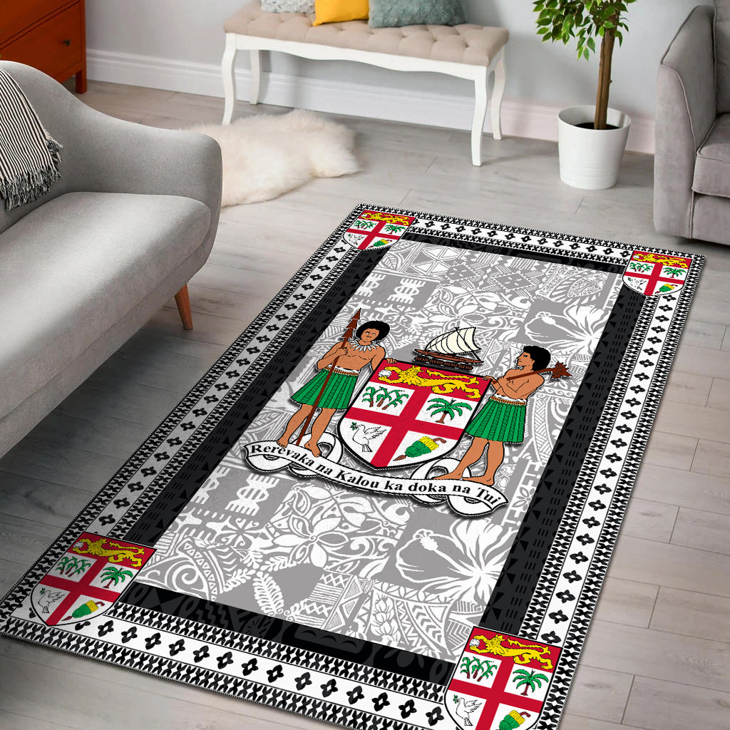 Fiji Area Rug Black Style No.1 LT6 Black - Polynesian Pride