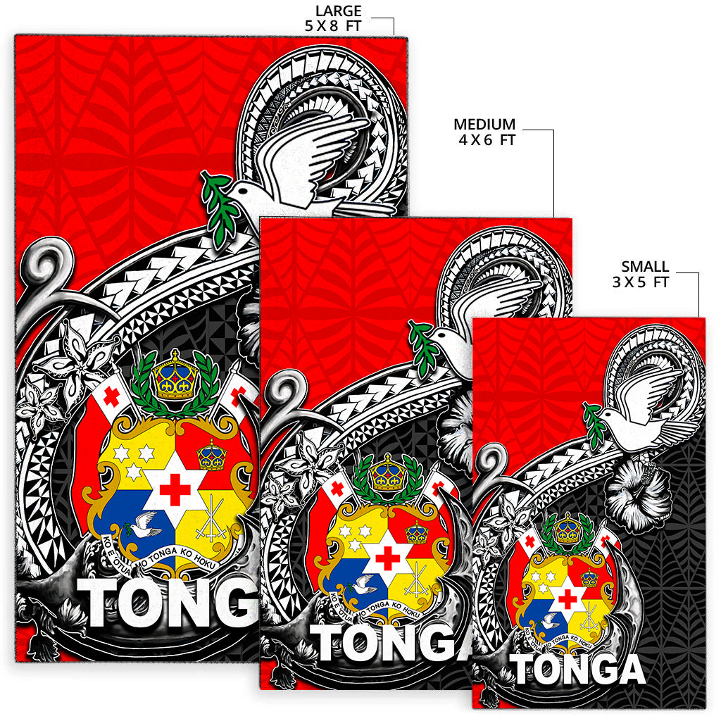 Tonga Hook Tattoo Area Rug Black LT6 - Polynesian Pride