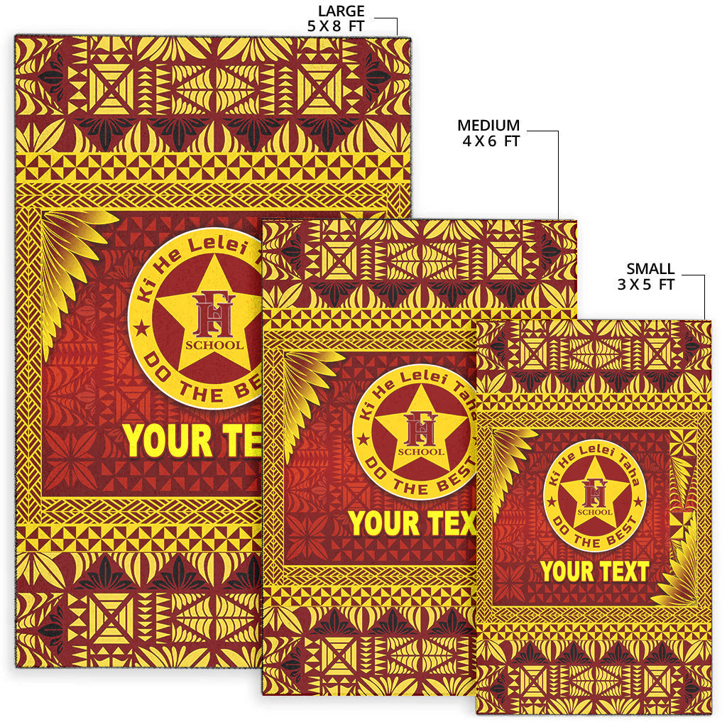 (Custom Personalised) Tonga Niuafo'ou High School Area Rugs Simplified Version LT8 - Polynesian Pride