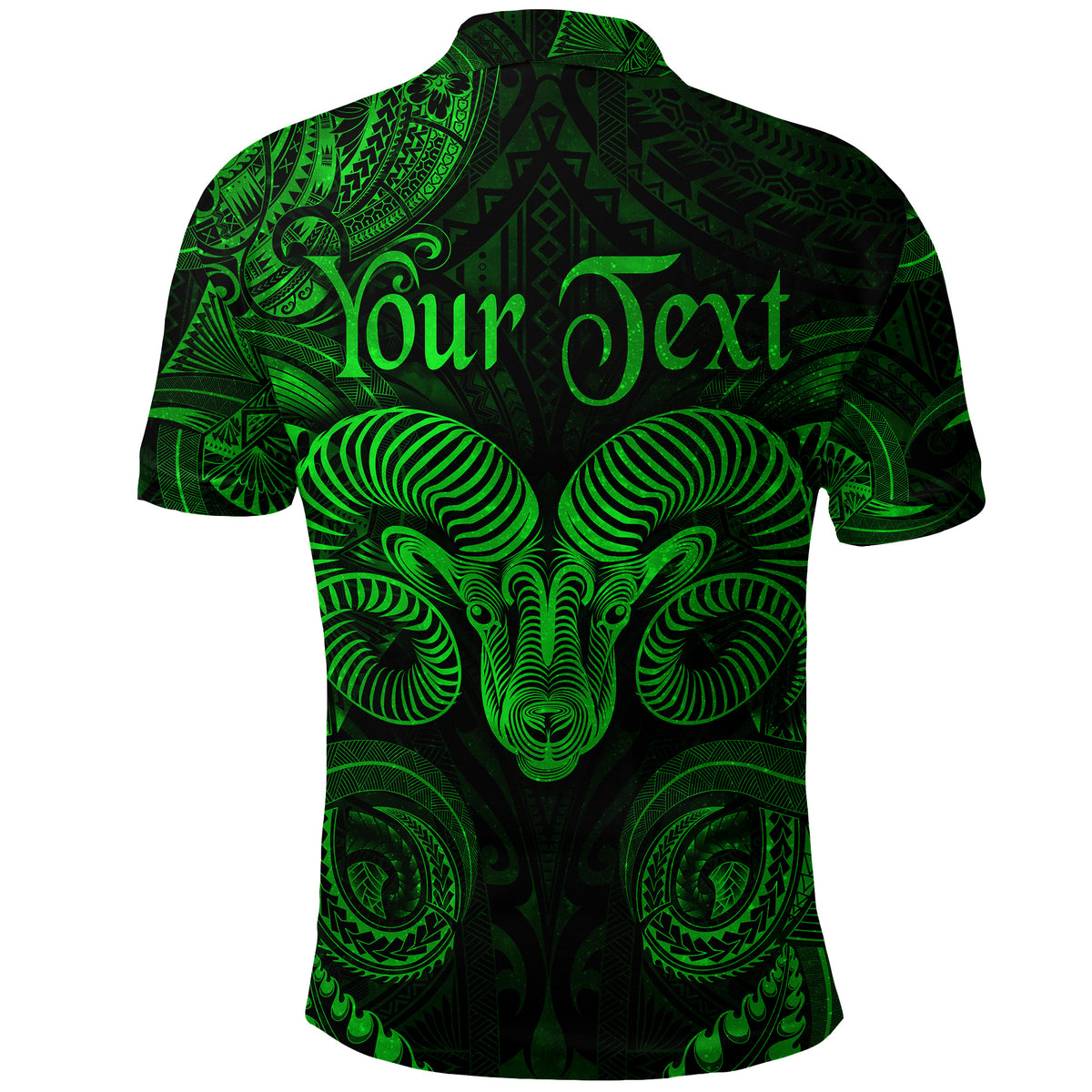 Custom Aries Zodiac Polynesian Polo Shirt Unique Style Green LT8 - Polynesian Pride
