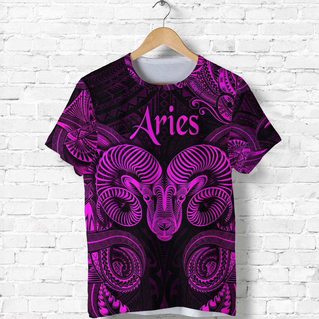 Aries Zodiac Polynesian T Shirt Unique Style Pink LT8 - Polynesian Pride