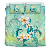 Hawaiian Bubbles Plumeria Strelitzia Flower Background Polynesian Bedding Set - Polynesian Pride