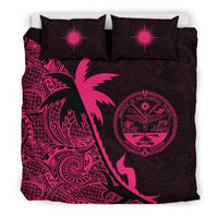 Marshall Islands Coconut Tree Bedding Set Pink - Polynesian Pride