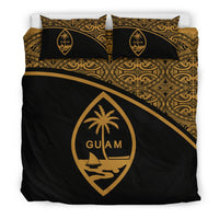 Guam Duvet Cover Set - Gold Curve Style Gold - Polynesian Pride