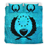 Pohnpei Duvet Cover Set - Pohnpei Flag Turquoise A0 Art - Polynesian Pride
