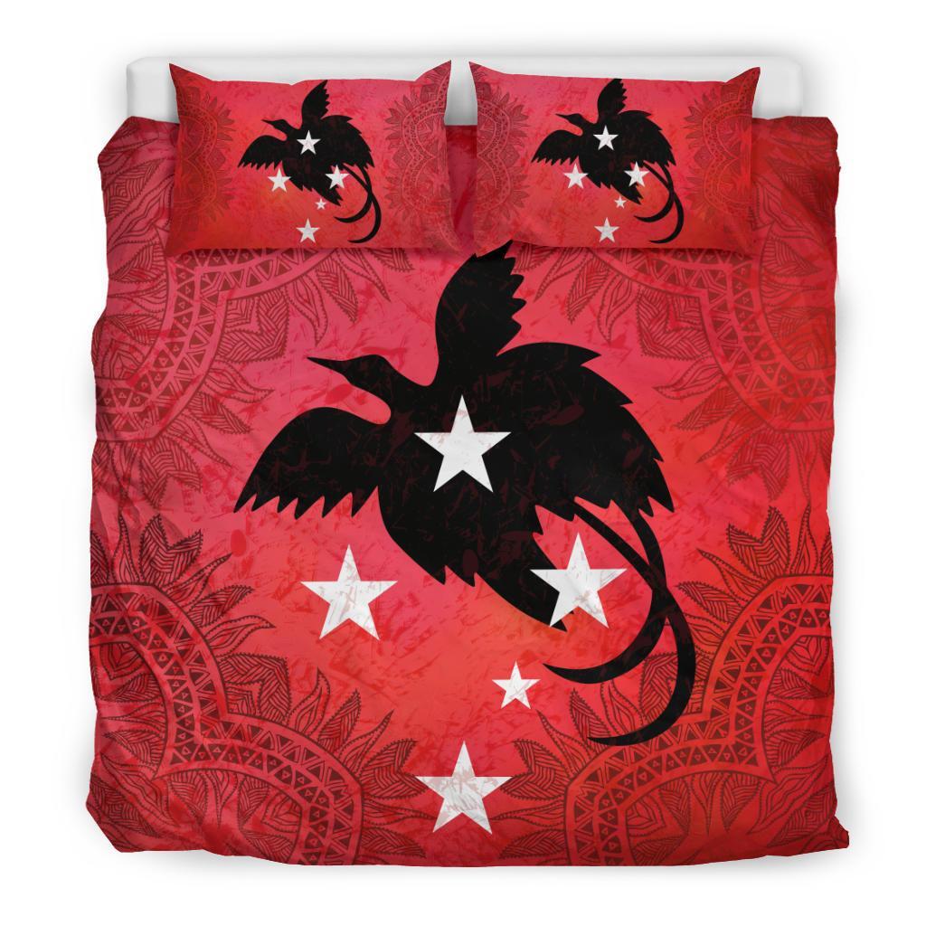 Papua New Guinea Duvet Cover Set - Papua New Guinea Flag Papua New Guinea Red Red - Polynesian Pride