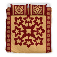 Hawaiian Quilt Pattern Plumeria Nice Bedding Set - Polynesian Pride