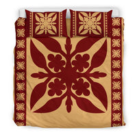 Hawaiian Quilt Pattern Palm Tree Proudly Bedding Set - Polynesian Pride