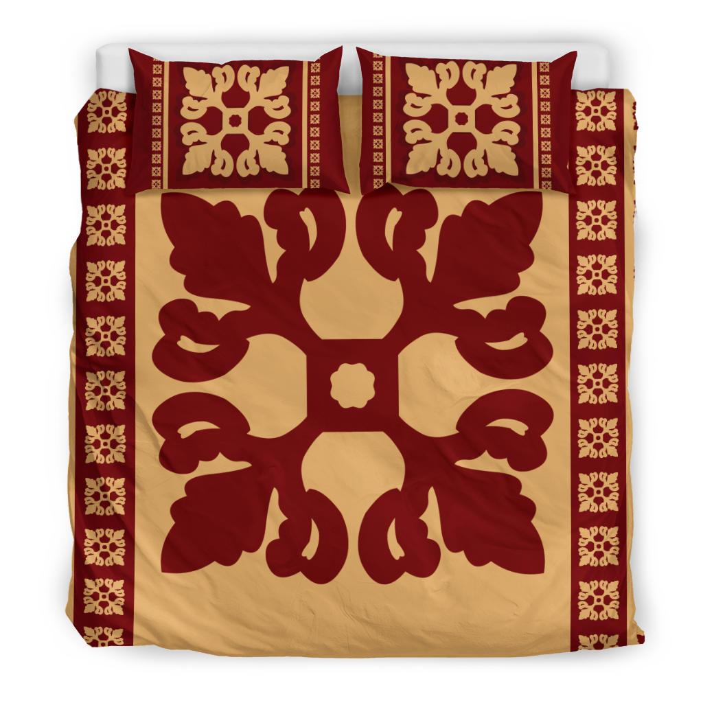 Hawaiian Quilt Pattern Flower Proudly Bedding Set - Polynesian Pride
