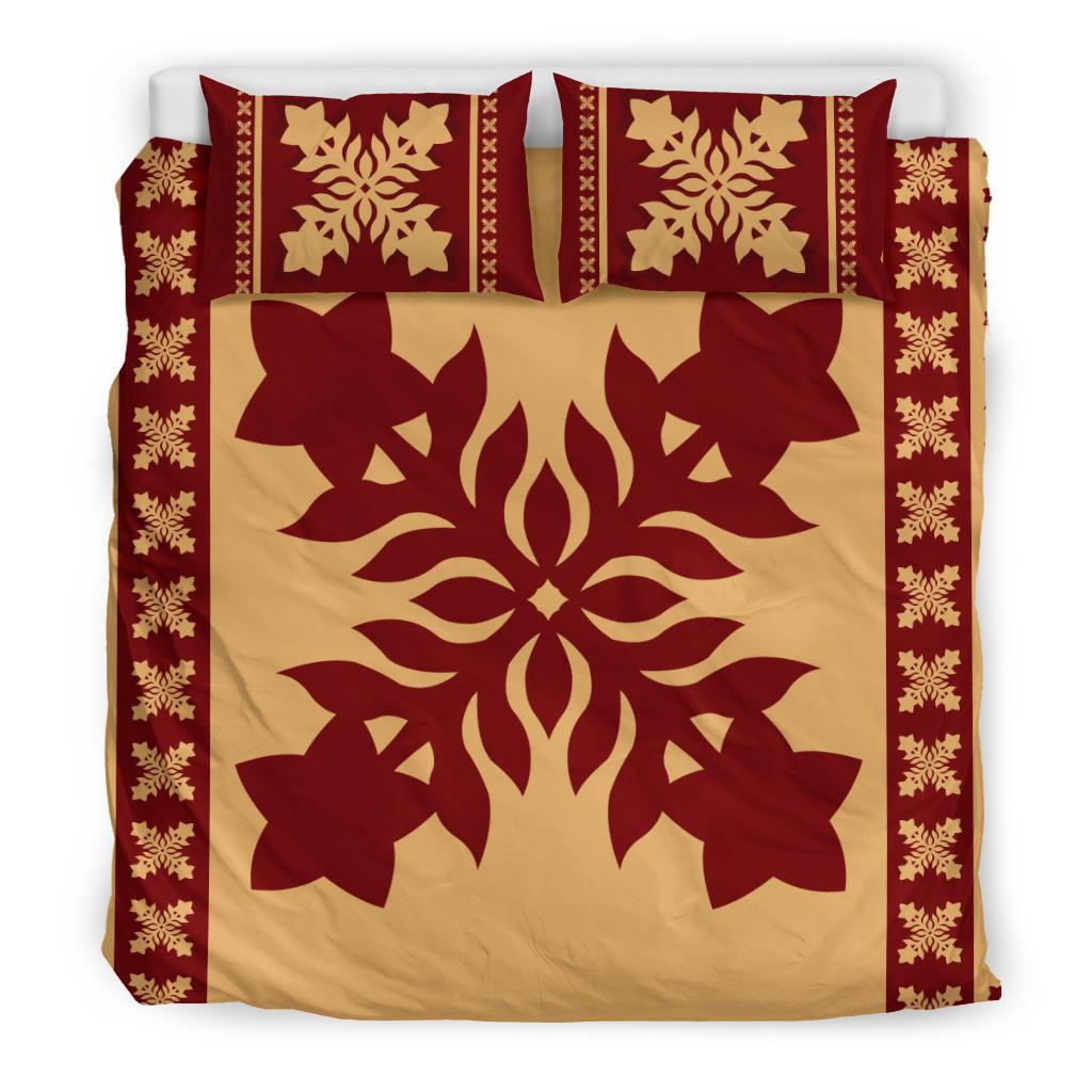 Hawaiian Quilt Pattern Star Flower Bedding Set - Polynesian Pride