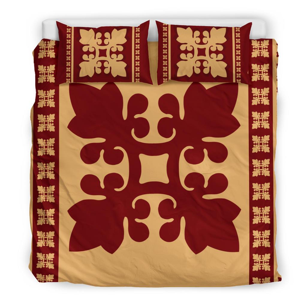Hawaiian Quilt Pattern Flower Buds Polynesian Bedding Set - Polynesian Pride