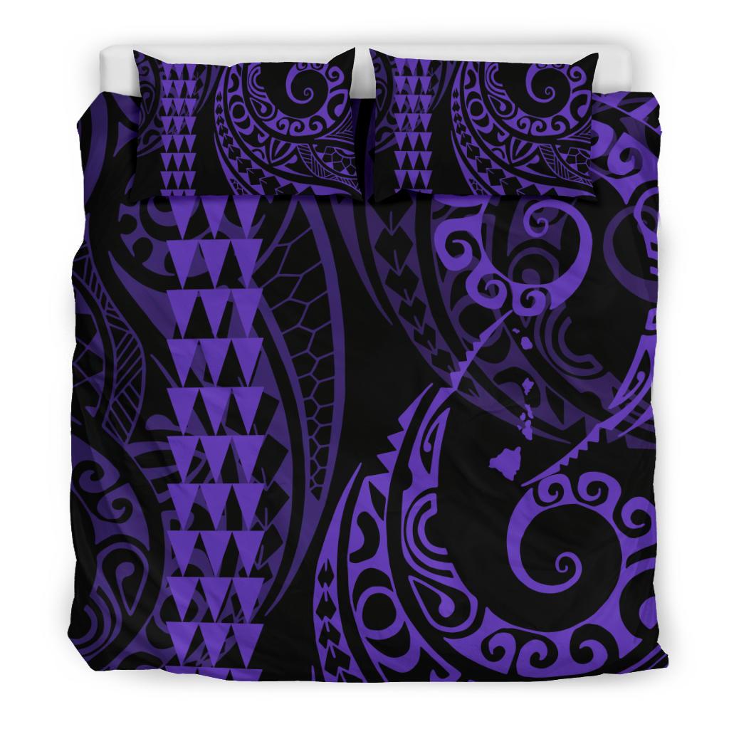 Hawaiian Map Polynesian Bedding Set Purple - Polynesian Pride