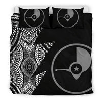 Polynesian Bedding Set - Yap Pattern Duvet Cover Set Black - Polynesian Pride