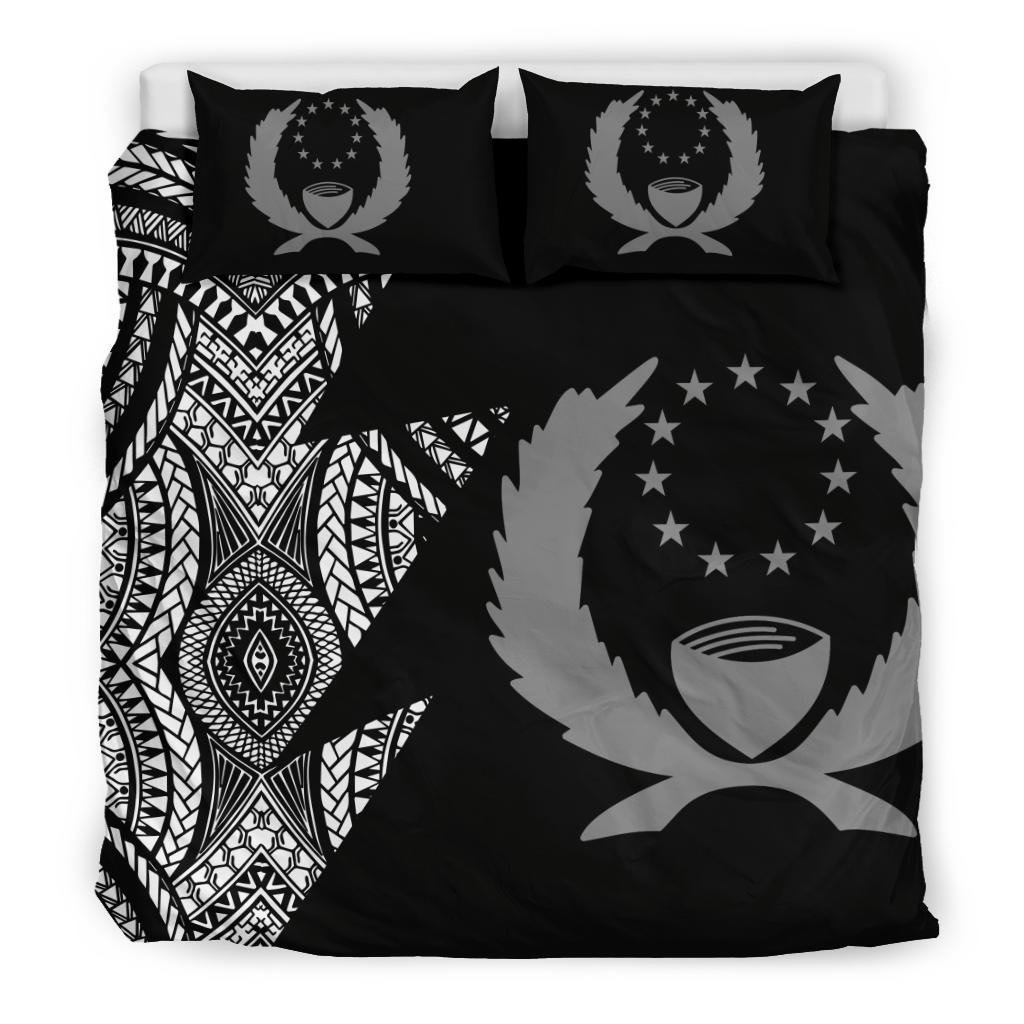Polynesian Bedding Set - Pohnpei Pattern Duvet Cover Set Black - Polynesian Pride