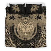 Marshall Islands Duvet Cover Set - Marshall Islands Seal Coconut (Duvet Cover) Black - Polynesian Pride