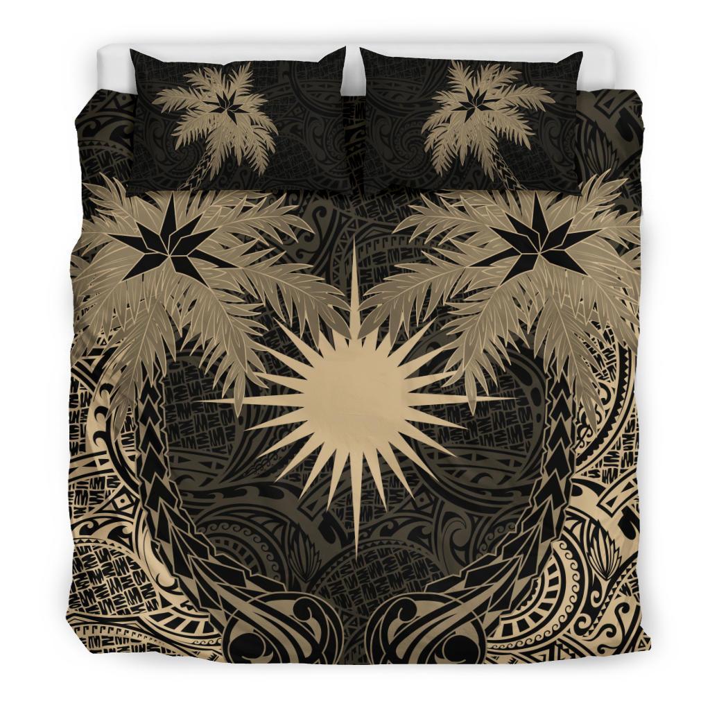 Marshall Islands Duvet Cover Set - Marshall Islands Flag Coconut (Duvet Cover) Black - Polynesian Pride