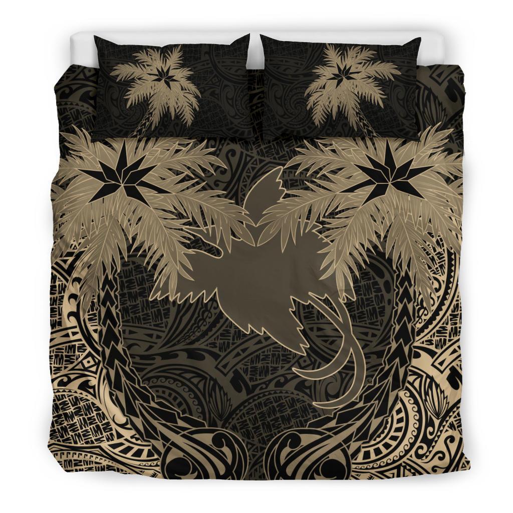 Papua New Guinea Duvet Cover Set - Papua New Guinea Flag Coconut (Duvet Cover) Black - Polynesian Pride