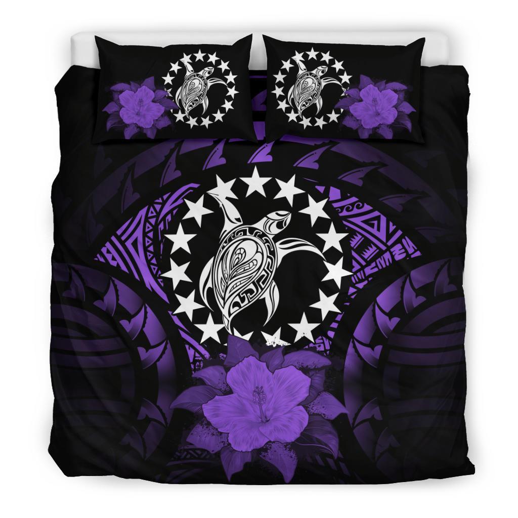 Cook Islands Purple Hibiscus Bedding Set - Polynesian Pride