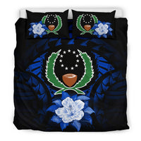 Pohnpei Duvet Cover Set - Pohnpei Flag & Hibiscus Blue - Polynesian Pride