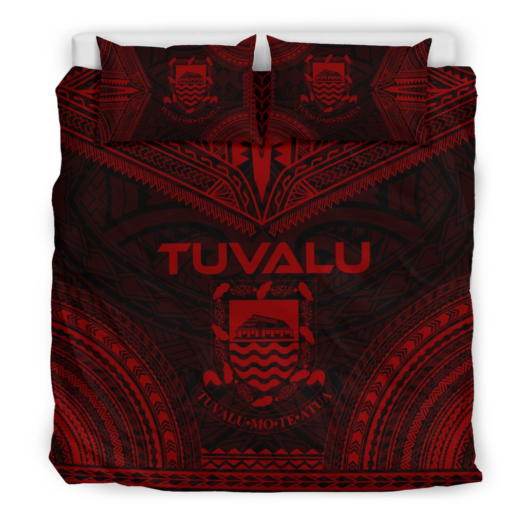 Tuvalu Polynesian Chief Duvet Cover Set - Red Version - Polynesian Pride