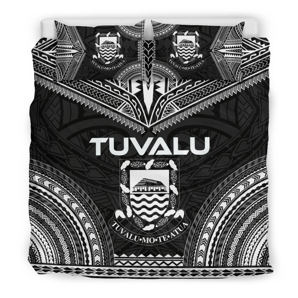 Tuvalu Polynesian Chief Duvet Cover Set - Black Version - Polynesian Pride