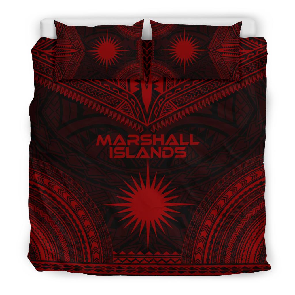 Marshall Islands Polynesian Chief Duvet Cover Set - Red Version - Polynesian Pride
