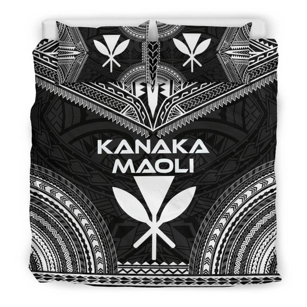 Kanaka Maoli Polynesian Chief Duvet Cover Set - Black Version - Polynesian Pride