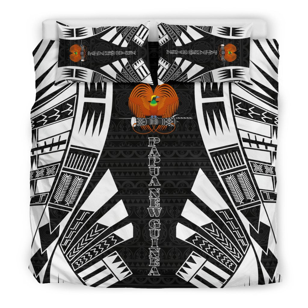 Papua New Guinea Duvet Cover Set - Polynesian Tattoo Black - Polynesian Pride