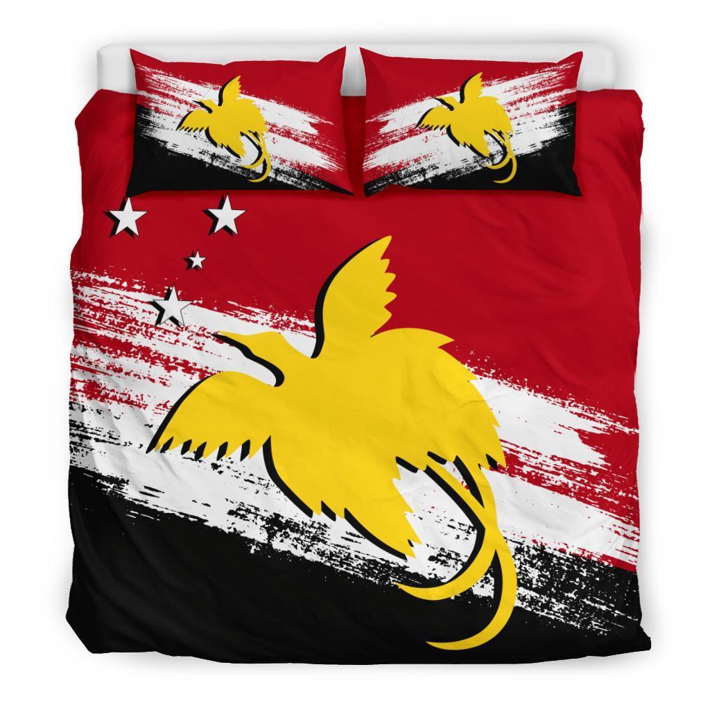 Papua New Guinea Duvet Cover Set - Papua New Guinea Flag Premium 1 Black - Polynesian Pride