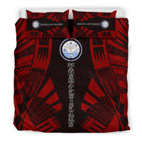 Marshall Islands Duvet Cover Set - Polynesian Tattoo Red - Polynesian Pride
