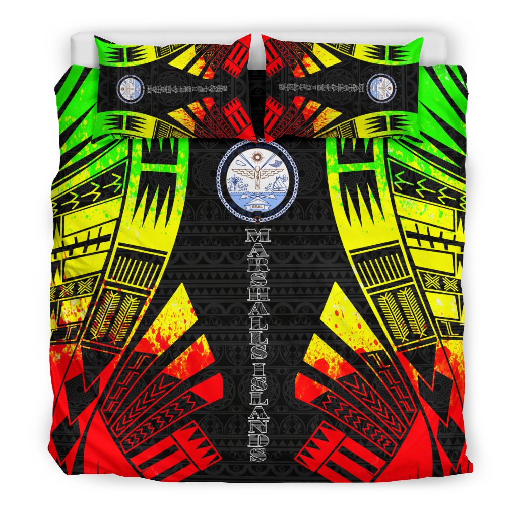 Marshall Islands Duvet Cover Set - Polynesian Tattoo Reggae - Polynesian Pride