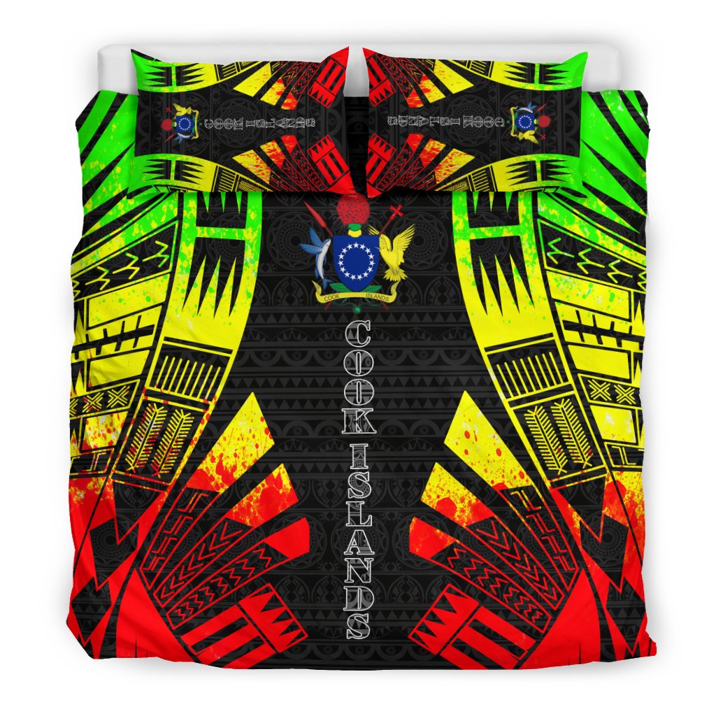 Cook Islands Duvet Cover Set - Polynesian Tattoo Reggae - Polynesian Pride