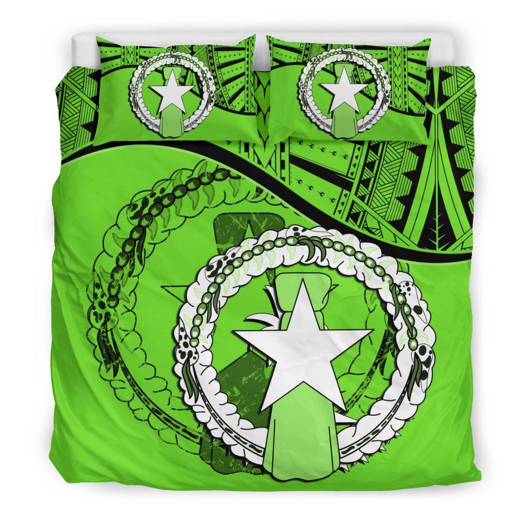 Northern Mariana Islands Duvet Cover Set - Northern Mariana Islands Flag Green Green - Polynesian Pride