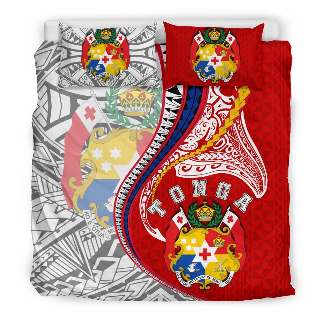 Polynesian Bedding Set - Tonga Duvet Cover Set Kanaloa Tatau Gen TO Black - Polynesian Pride