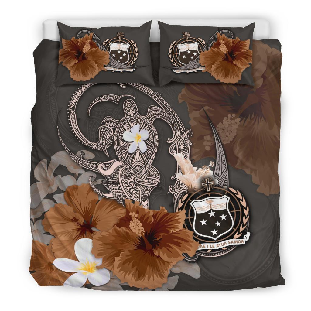 Samoa Bedding Set - Hibiscus Turtle Tribal Brown - Polynesian Pride