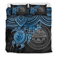 Federated States Of Micronesia Duvet Cover Set - Blue Turtle - Polynesian Pride
