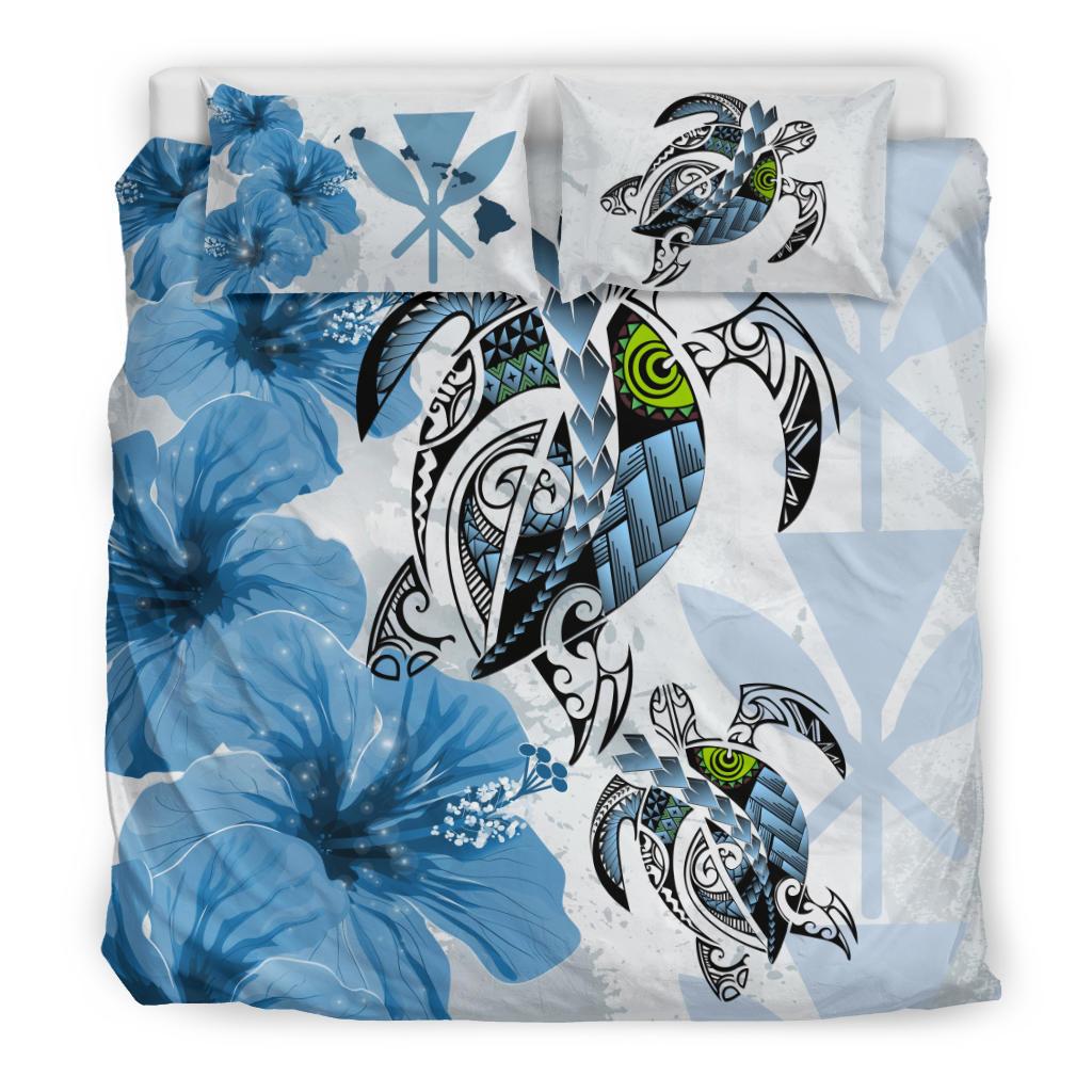 Hawaii Bedding Set - Polynesia Turtle Hibiscus Blue - Polynesian Pride