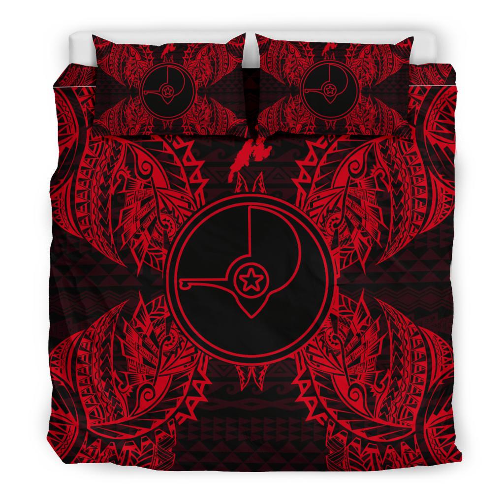 Polynesian Bedding Set - Yap Duvet Cover Set Map Red - Polynesian Pride