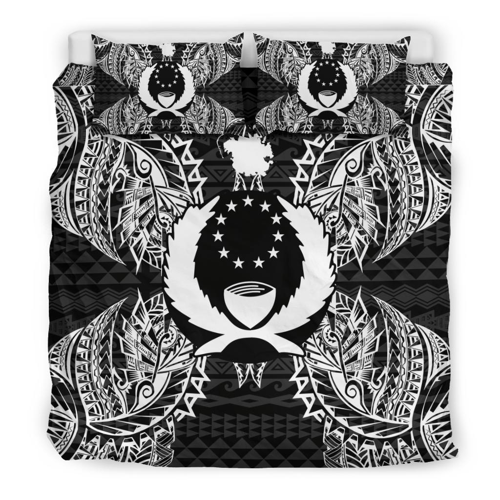 Polynesian Bedding Set - Pohnpei Duvet Cover Set Map Black - Polynesian Pride