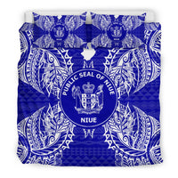 Polynesian Bedding Set - Niue Duvet Cover Set Map Blue - Polynesian Pride