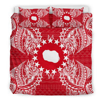 Polynesian Bedding Set - Cook Islands Duvet Cover Set Map Red White - Polynesian Pride