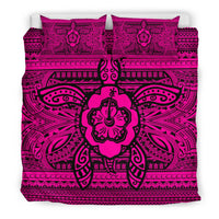 Hawaiian Turtle Polyensian Tribal Bedding Set Pink - Polynesian Pride