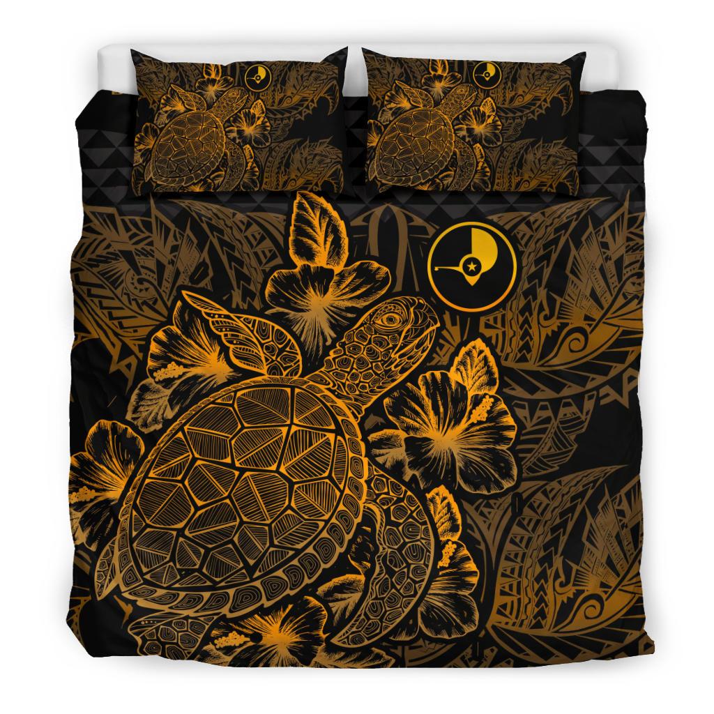 Polynesian Bedding Set - Yap Duvet Cover Set Gold Color front Gold - Polynesian Pride