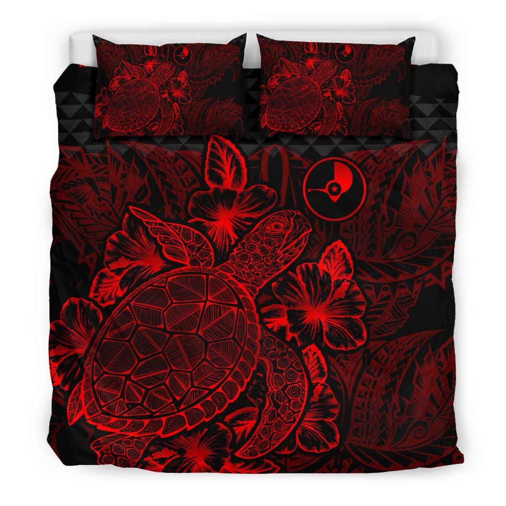 Polynesian Bedding Set - Yap Duvet Cover Set Red Color front Red - Polynesian Pride