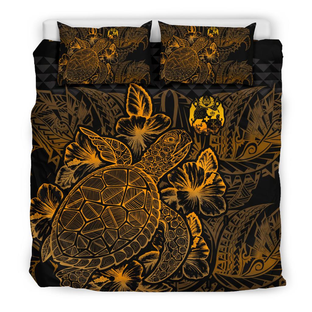 Polynesian Bedding Set - Tonga Duvet Cover Set Gold Color Gold - Polynesian Pride