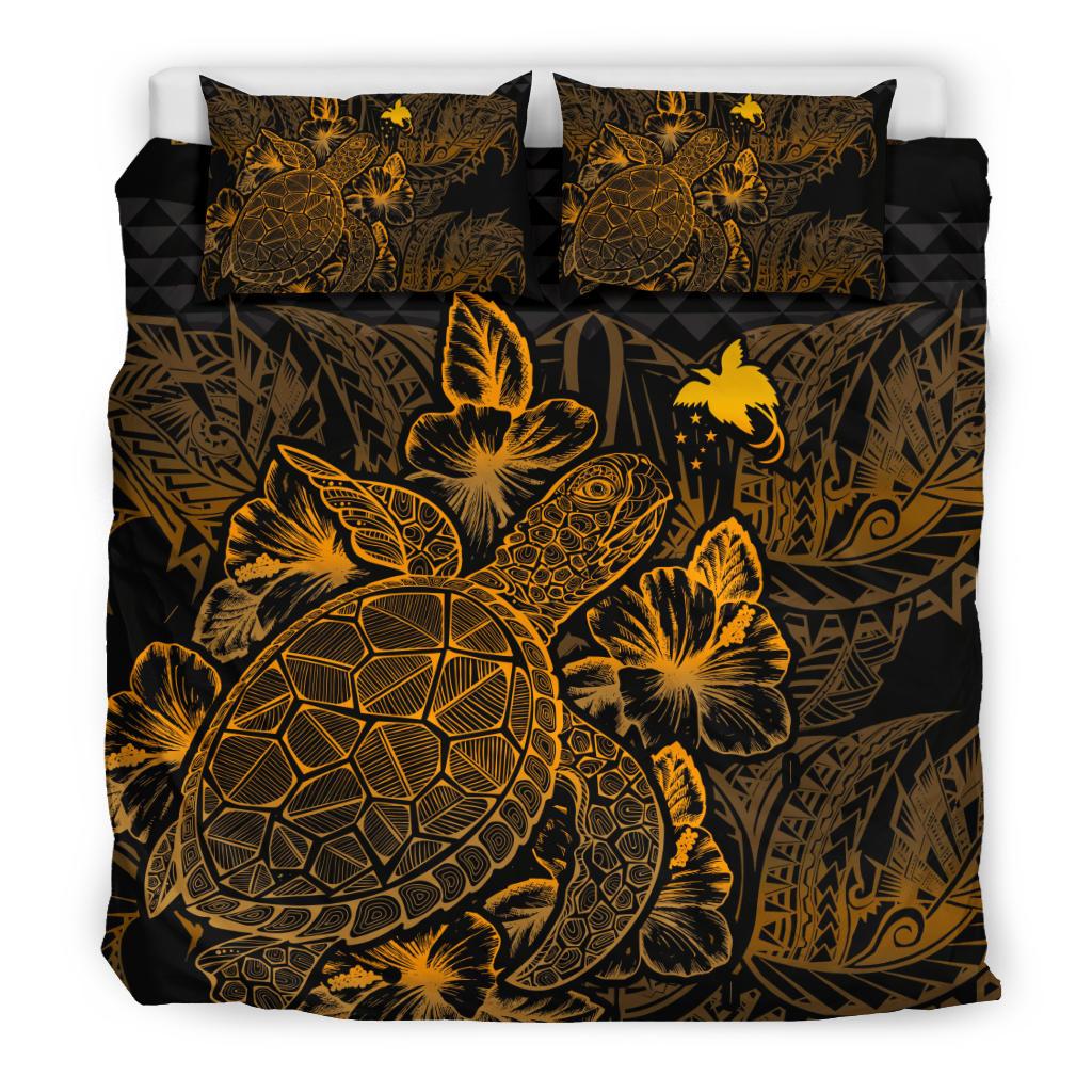Polynesian Bedding Set - Papua New Guinea Duvet Cover Set Gold Color Gold - Polynesian Pride