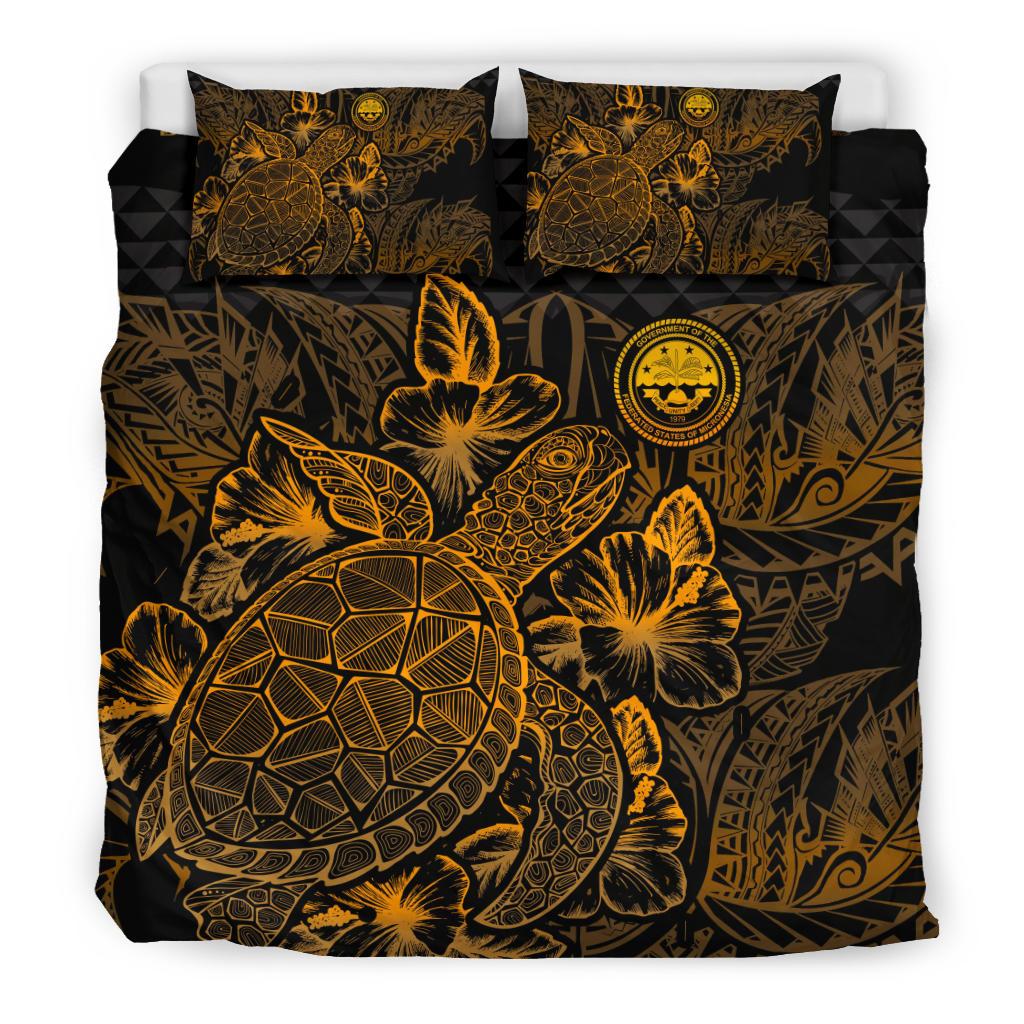Polynesian Bedding Set - Federated States Of Micronesia Duvet Cover Set Gold Color Gold - Polynesian Pride