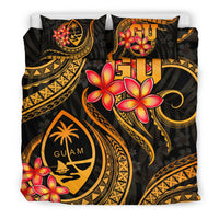 Polynesian Bedding Set - Guam Duvet Cover Set - Gold Plumeria - Polynesian Pride